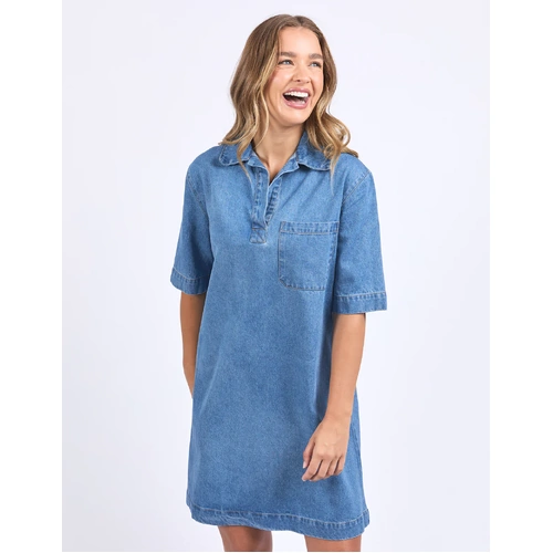 Foxwood Monte Shirt Dress - Mid Blue
