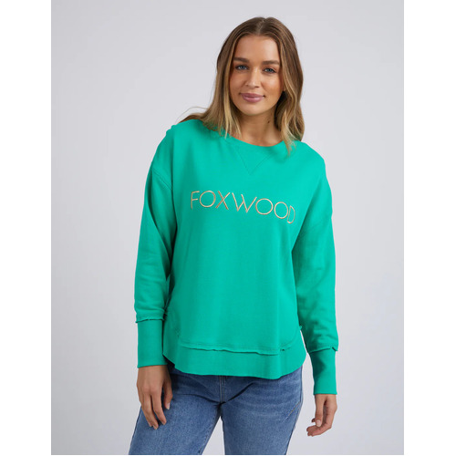 Foxwood Simplified Metallic Crew - Bright Green