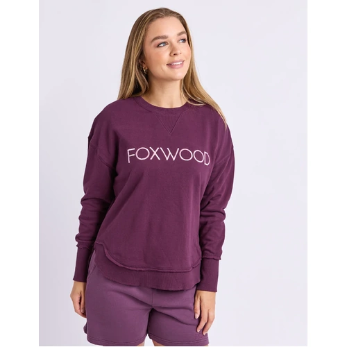 Foxwood Simplified Metallic Crew - Plum