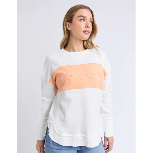 Foxwood Simplified Tonal Crew - Vintage White & Peach