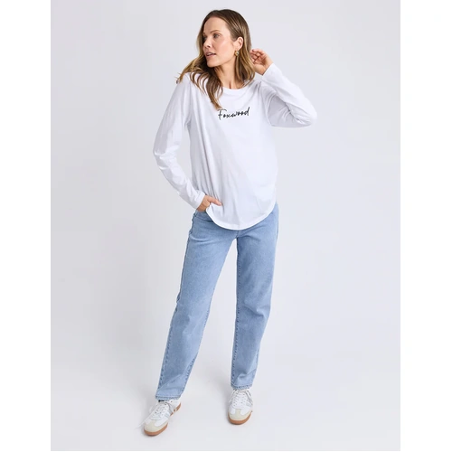Foxwood Signature Long Sleeve Tee - White