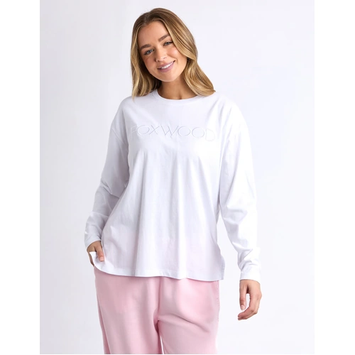 Foxwood Simplified Long Sleeve Tee - White