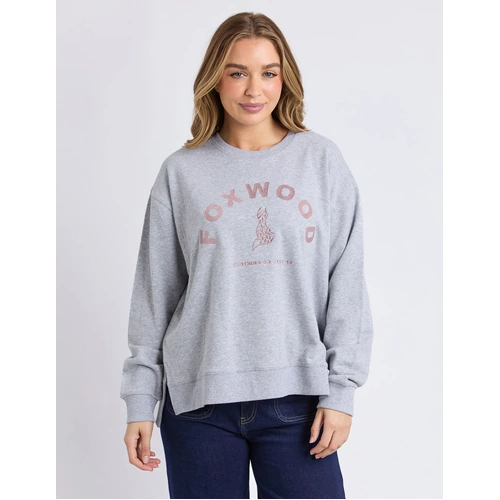 Foxwwod Effortless Contrast Crew - Grey Marle