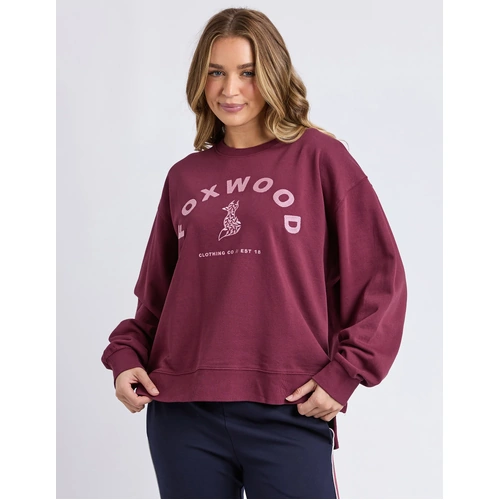 Foxwood Effortless Contrast Crew - Windsor Wine [Size: 8]