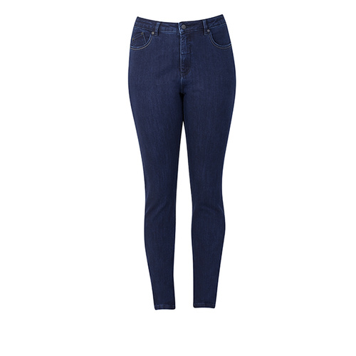 Vassalli Skinny Leg Full Length High Rise Jean - Dark Indigo [Size: 18]