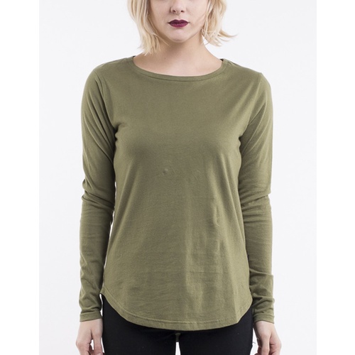 Silent Theory-Kara Long Sleeve Top-Olive Green