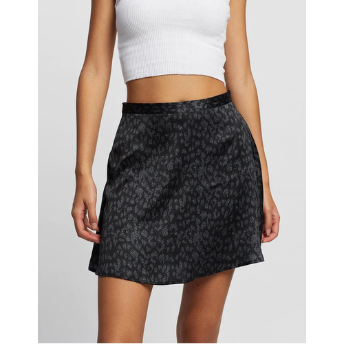 Silent Theory-Animal Midi Skirt-Black