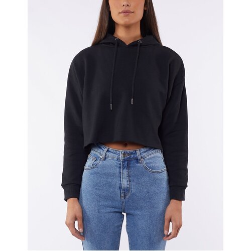 Silent Theory-Cropped Hoody-Washed Black