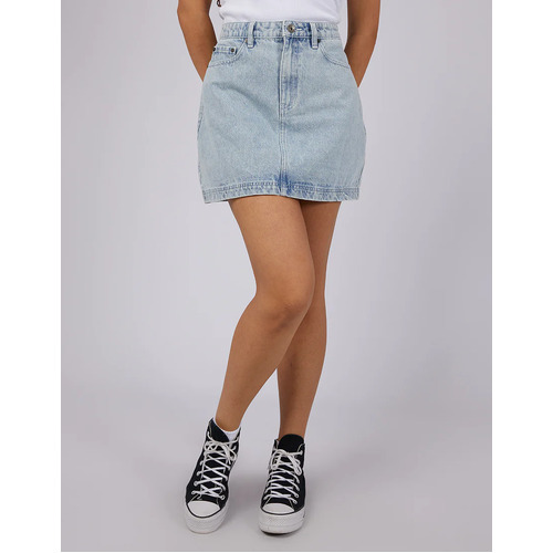 Silent Theory Leading Denim Skirt Clean - Light Blue [Size: 12]