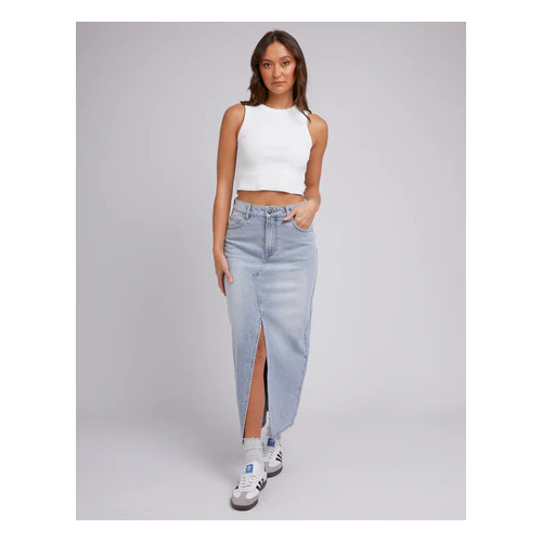 Silent Theory Eva Maxi Skirt - Light Blue [Size: 10]