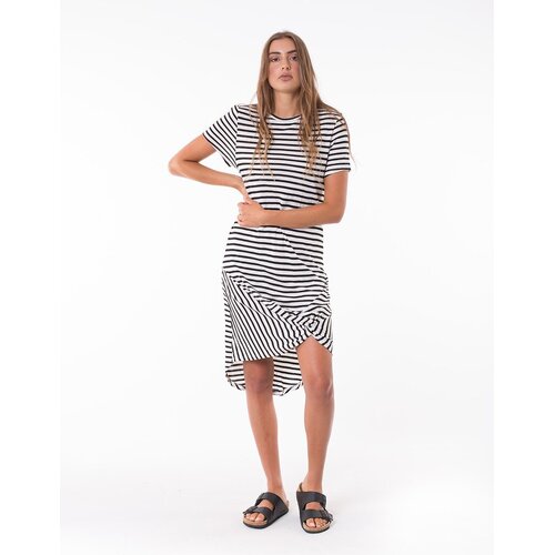 Silent Theory Twisted Tee Dress - Black/White Stripe [Size : 6]