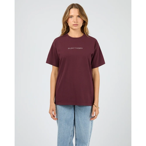 Silent Theory Logo Tee - Cherry [Size: 10]