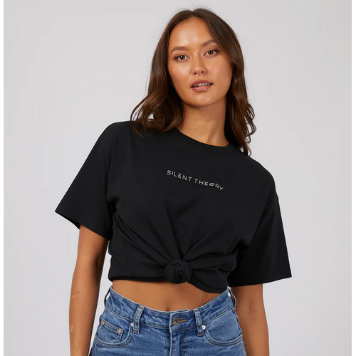 Silent Theory Logo Tee - Washed Black [Size: 10]