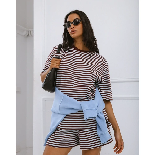 Silent Theory Stripe Short Sleeve Tee - Light Blue