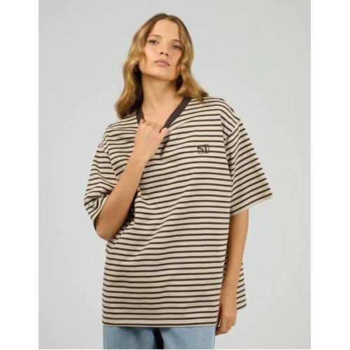 Silent Theory Foundation Stripe S/S Tee - Chocolate