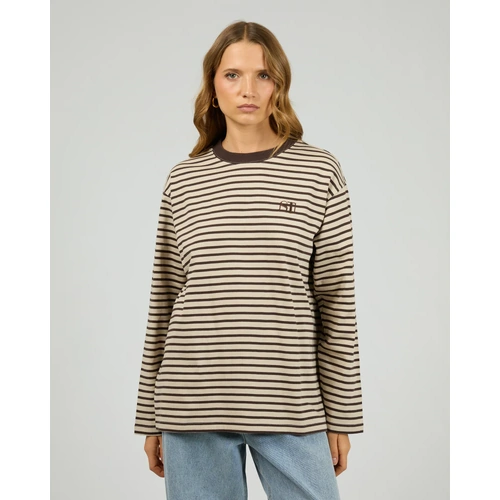 Silent Theory Foundation Stripe L/S Tee - Chocolate