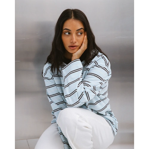 Silent Theory Stripe Long Sleeve Tee  Light Blue
