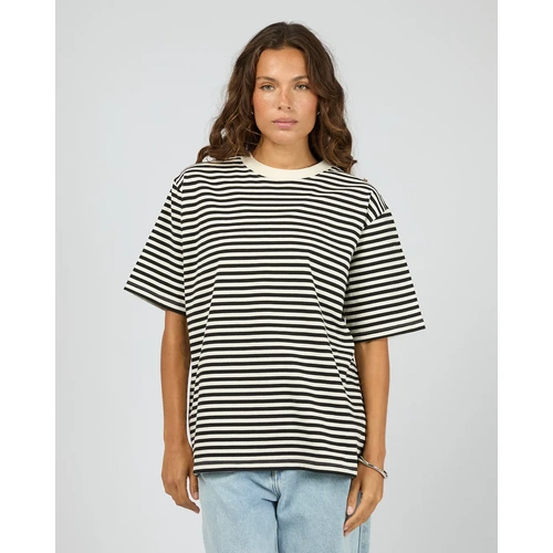 Silent Theory Stripe Short Sleeve Tee - Black