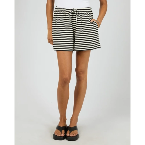 Silent Theory Stripe Tie Waist Short - Black