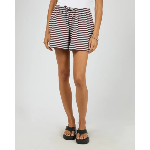 Silent Theory Stripe Tie Waist Short - Light Blue