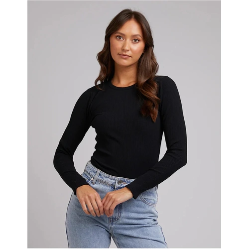 Silent Theory Rib Long Sleeve Tee - Black