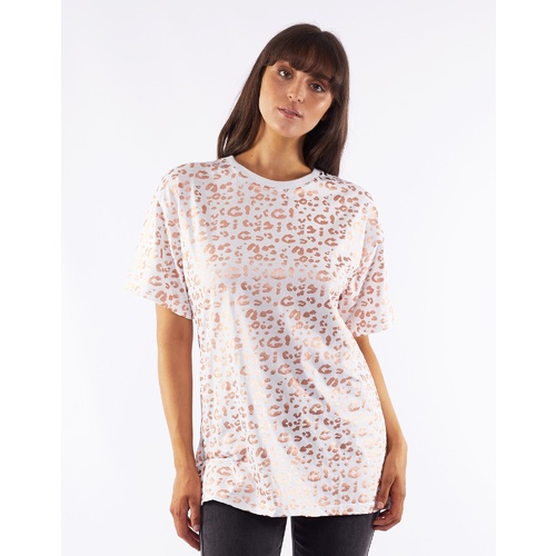 Little White Lie- Remi Leopard Tie Tee-White