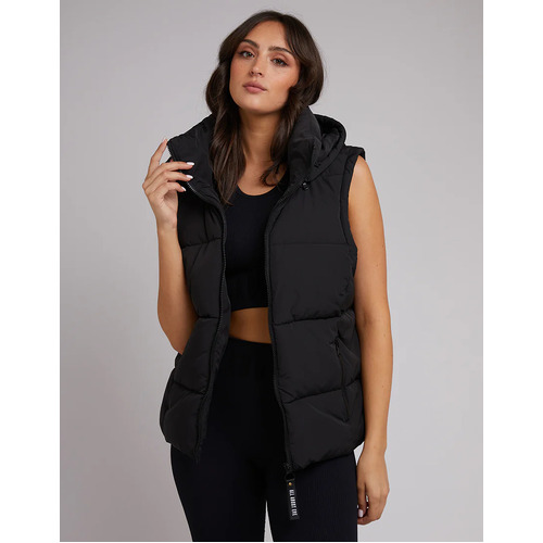 All About Eve Remi Luxe Puffer Vest - Black [Size: 8]