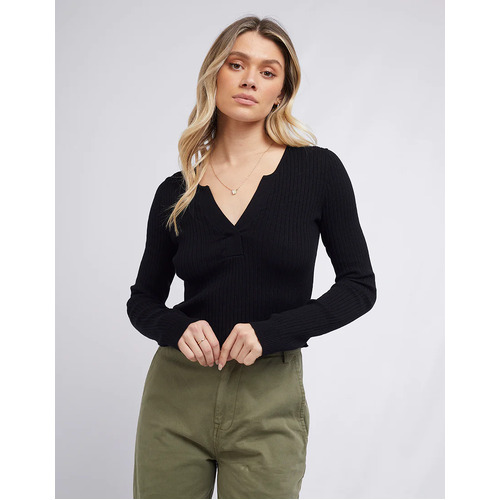 All About Eve Alba Knit L/S Top - Black [Size: 8]