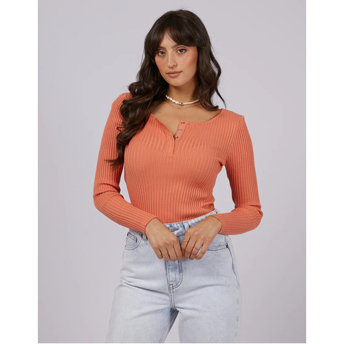 All About Eve Allana Rib Top - Peach [Size: 12]