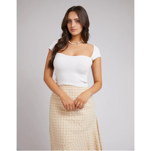 All About Eve Elsie Knit Top - White [Size: 8]