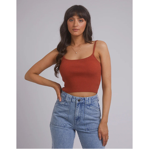 All About Eve Greta Knit Top - Rust [Size: 8]