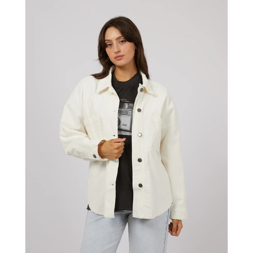 All About Eve Emma Cord Shacket - Vintage White [Size: 8]