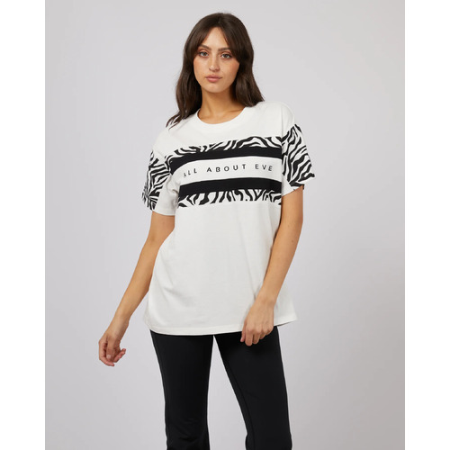All About Eve Parker Contrast Tee - Vintage White [Size: 10]