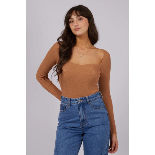 All About Eve Jessa Knit Top - Tan