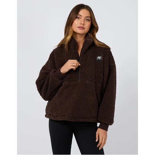 All About Eve Amara 1/4 Zip Teddy - Brown [Size: 10]