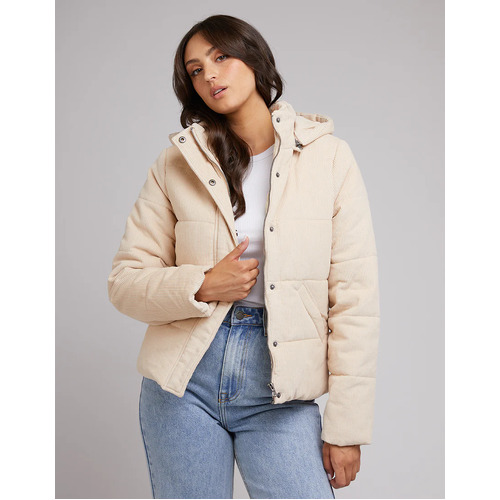 All About Eve Cali Cord Puffer - Vintage White [Size: 10]