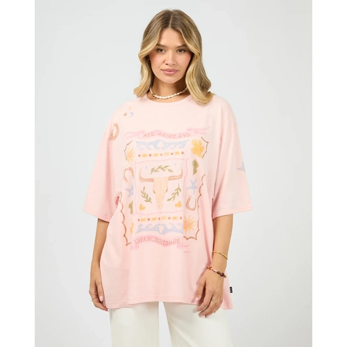 All About Eve Aloha Howdy Oversized Tee - Pale Pink