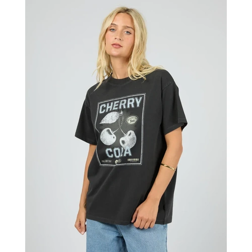 All About Eve Wild Cherry Relaxed Tee - Washed Black
