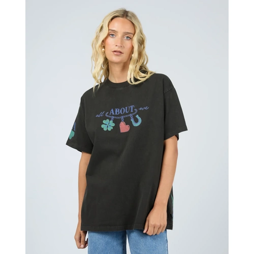 All About Eve Lucky Charm Relaxed Tee - Washed Black