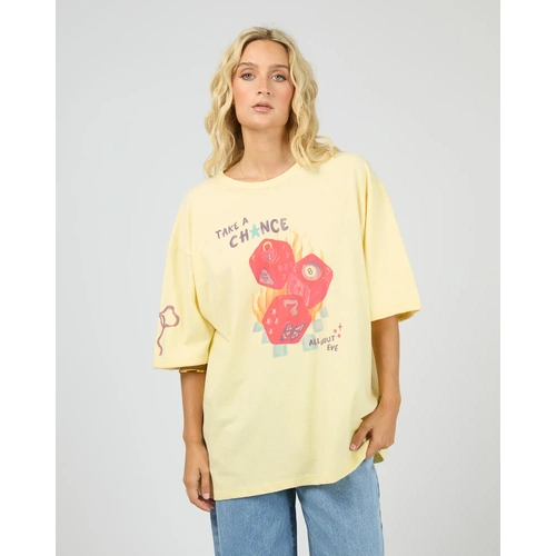 All About Eve Snake Eyes Oversized Tee - Yellow [size: 12]