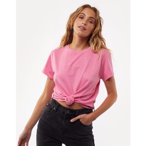 All About Eve-Script Knotted Tee-Rose [Size: 10]