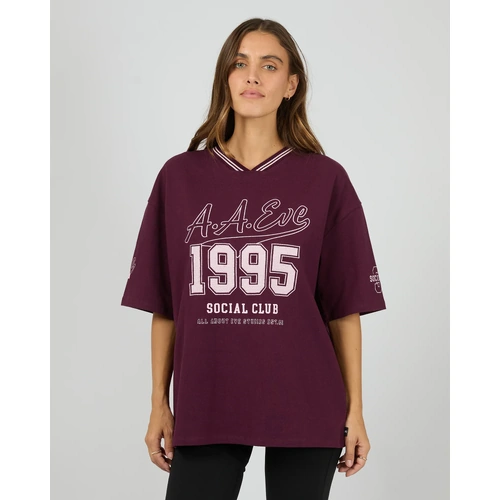 All About Eve Ninety Five V-Neck Tee - Wine