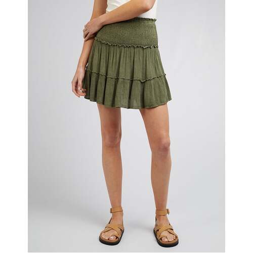 All About Eve Lana Washed Mini Skirt - Khaki [Size: 10]