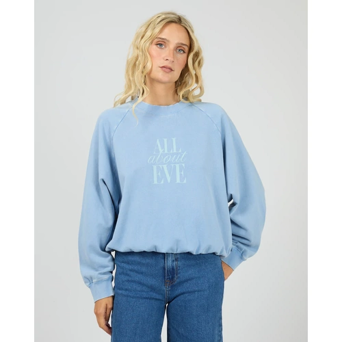 All About Eve Flynn Washed Box Raglan Crew - Blue [Size: 10]