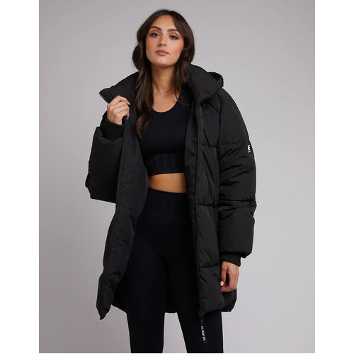All About Eve Remi Luxe Midi Puffer Jacket - Black [Size: 10]