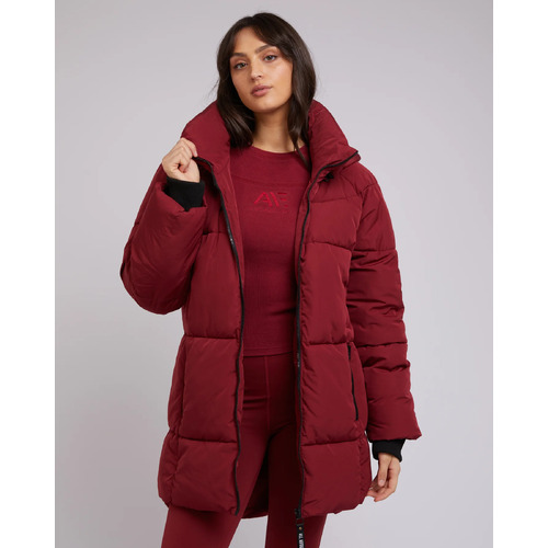 All About Eve Remi Luxe Midi Puffer Jacket - Port [Size: 8]