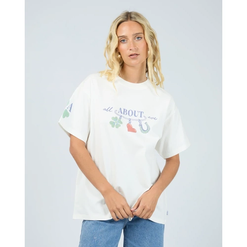 All About Eve Lucky Charm Relaxed Tee - Vintage White