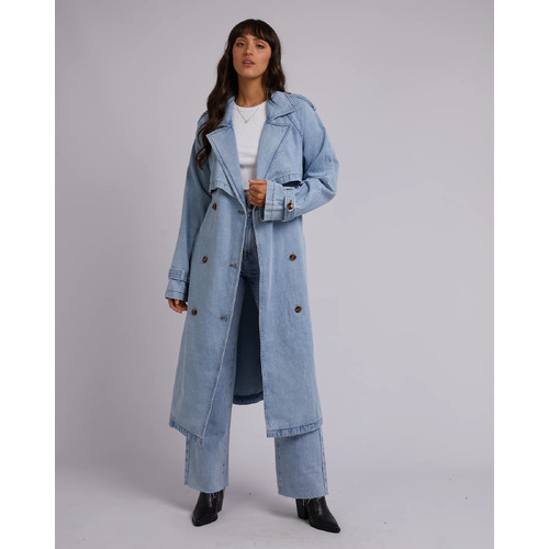 All About Eve Rio Trench Coat - Light Blue [Size: 10]
