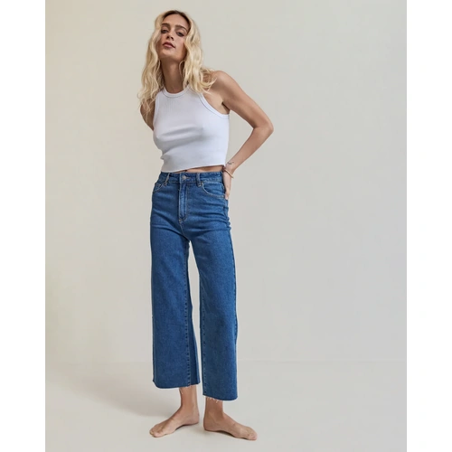 All About Eve Charlie High Rise Wide Leg Jean - Mid Blue