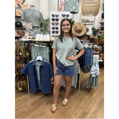 All About Eve AAE Washed Tee - Sage [Size: 10]